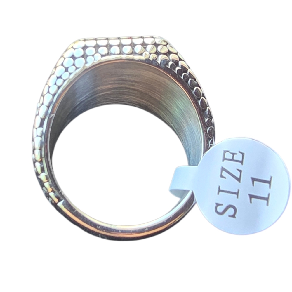 New Stainless Steel Textured Ring Size 11 - Picture 3 of 6